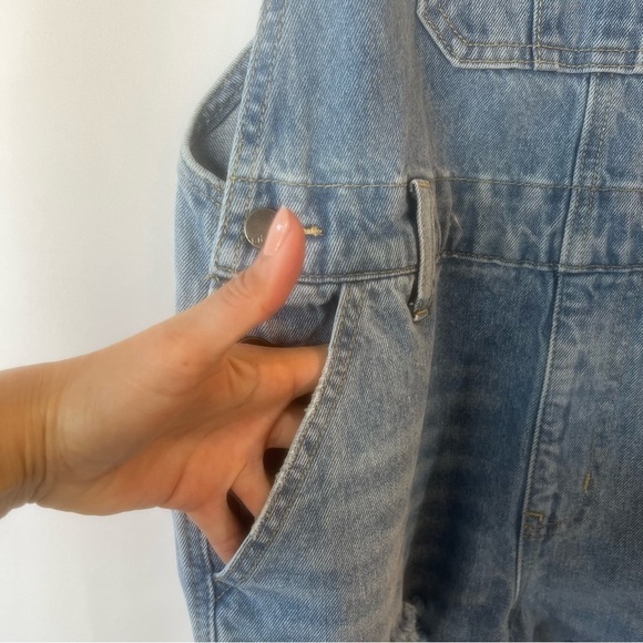 Nature Denim Veronica Overalls 100% cotton ripped Jean short overalls size:M - Picture 10 of 17